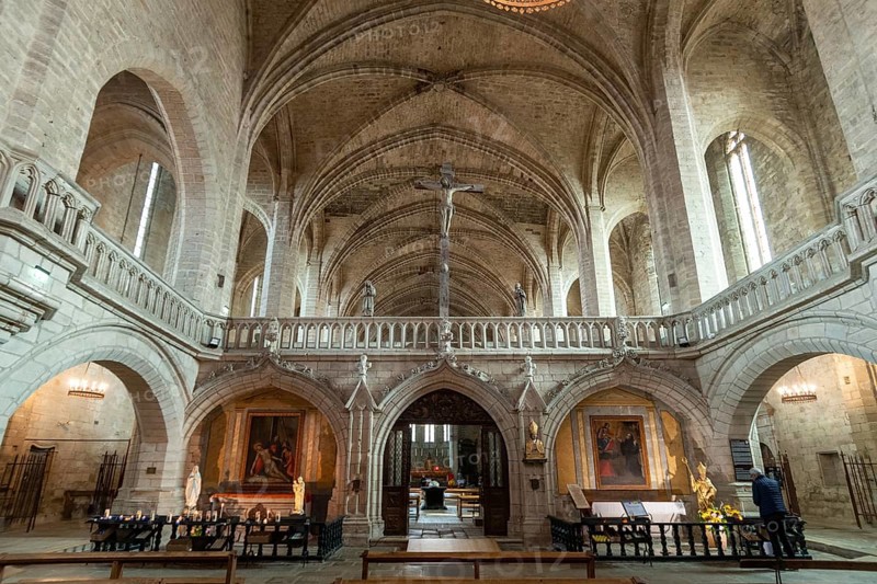 Jube of Benedicte Abbey Church of Saint Robert in La Chaise Dieu, Dept Haute Loire. Auvergne-Rhone-Alpes. France