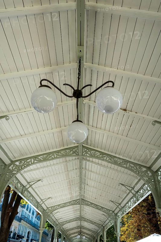 Vichy. listed as World Heritage by UNESCO. Covered gallery. Source Park. Allier. Auvergne Rhone Alpes. France