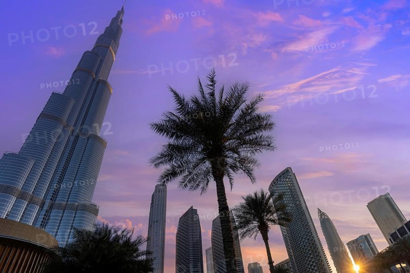 UAE, Dubai downtown financial skyline and business shopping center near Dubai Mall