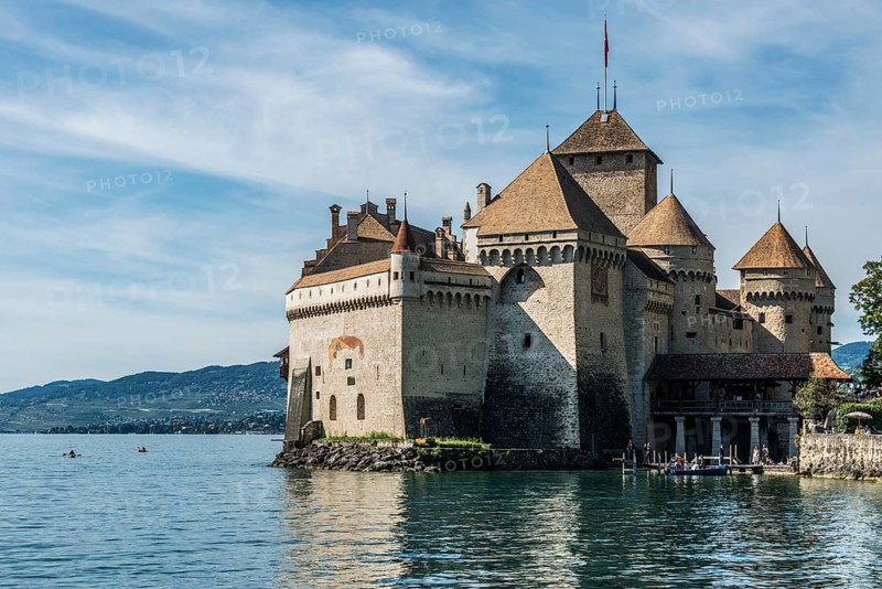 Château de Chillon, Chillon Castle, near Montreux, Lake Geneva, Lac Léman, Canton of Vaud, Switzerland