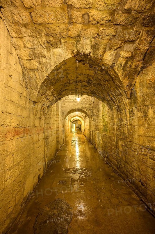 Corridor in the Fort de Vaux from the 1st World War, Douaumont, Département Meuse, France