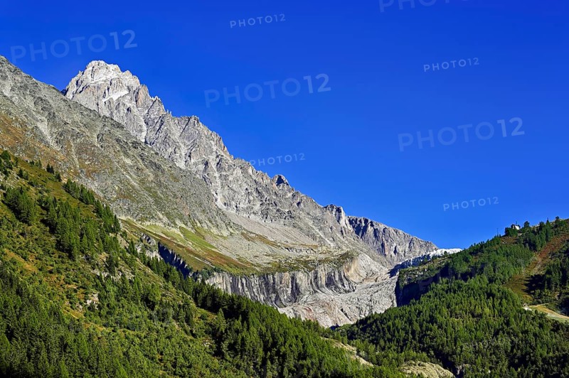 Aiguille du Chardonnet, front foothills of the Argentière glacier, Argentière, Chamonix-Mont-Blanc, Haute-Savoie, France