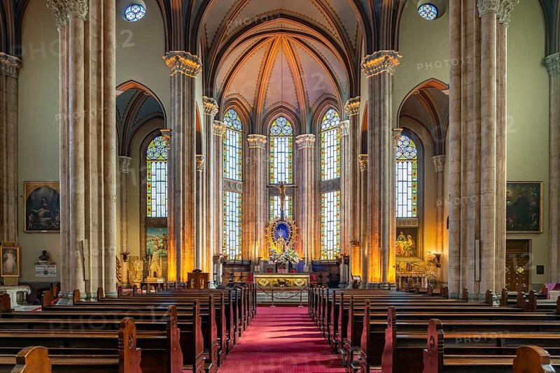 Interior of the Basilica of St Anthony Sent Antuan Kilisesi in Beyoglu, Istanbul, Turkey