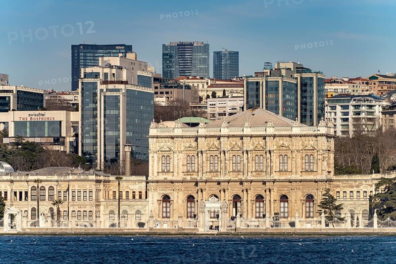 The Dolmabahçe Palace on the Bosphorus in Istanbul, Turkey
