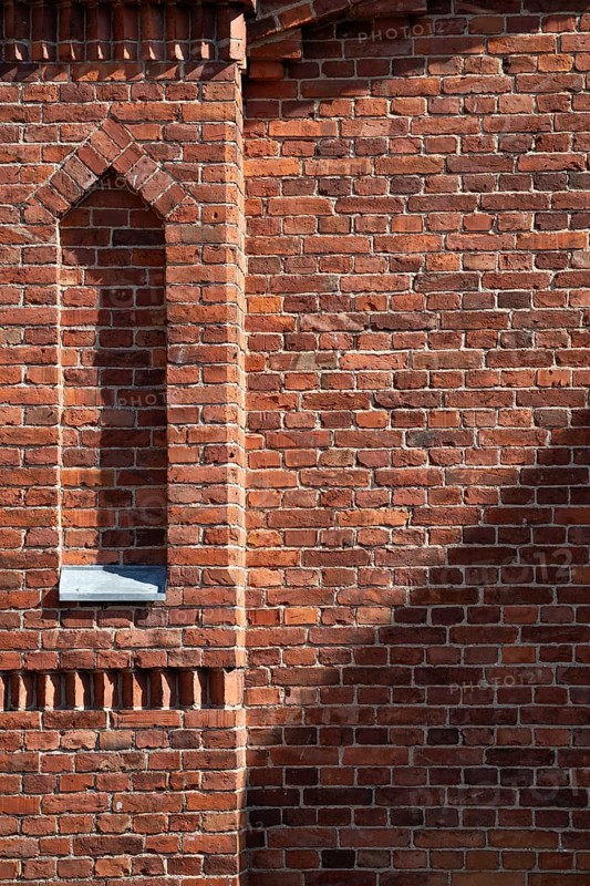 Brick wall, brick, former paper mill for the production of groundwood pulp board, UNESCO World Heritage Site Factory Village Verla, Maailmanperintökohde Verlan puuhiomo ja pahvitehdas, Verla Rapids, Kymenlaakso, near Kouvola, Finland