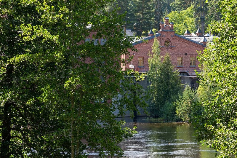 Brick factory building, former paper factory and mill for the production of groundwood pulp board, UNESCO World Heritage Site Verla Factory Village, Maailmanperintökohde Verlan puuhiomo ja pahvitehdas, Verla Rapids, Kymenlaakso, near Kouvola, Finland