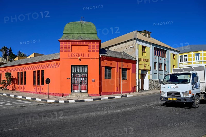 Facade of the former reading hall, Lüderitz, Karas region, Namibia