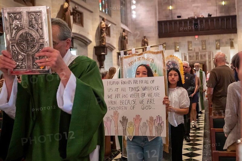Detroit, Michigan USA - 5 October 2025 - The Catholic Archdiocese of Detroit marks the World Day of Migrants & Refugees with a pilgrimage walk followed by a mass lead by Archbishop Edward Weisenburger. The event was held at the Blessed Sacrament Cathedral