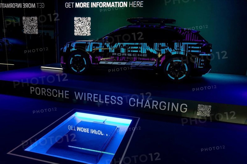 Munich, Germany - 10.9.2025: Wireless Charging from Porsche during the IAA Mobility 2025 (International Motor Show) in Munich