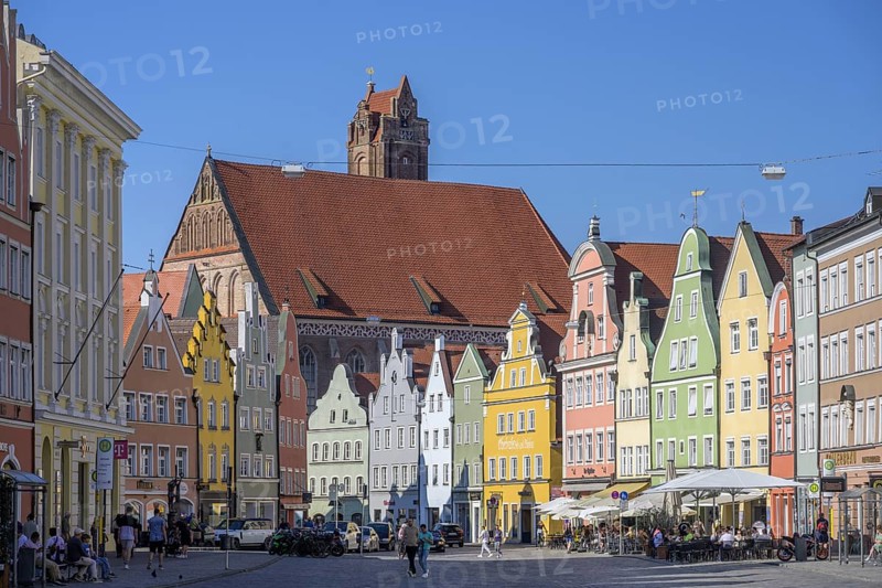 Altstadthäuser, Landshut, Bayern, Deutschland