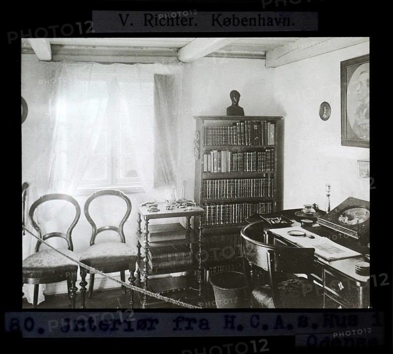 Interior of Hans Christian Andersen's House Museum, H.C. Andersen's Odense, Odense, Denmark by V Richter c 1900