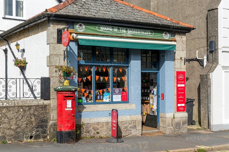 Hound of the Baskervilles, village Post Office, Moretonhampstead, Devon, England, UK