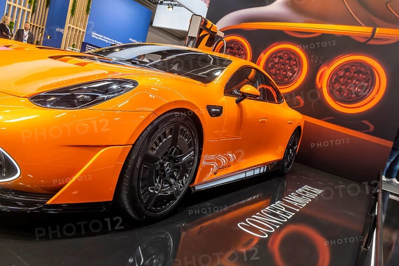 Exhibition stand from Mercedes. Concept AMG GT XX. IAA MOBILITY in Munich. The motor show presents itself as a holistic mobility trade fair. Cars continue to take centre stage, however, and Chinese manufacturers are gaining ground. Munich, Bavaria, Germany