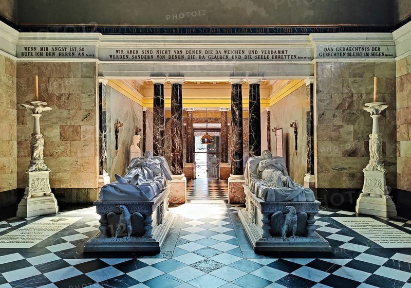 Charlottenburg Mausoleum with the marble sarcophagi of Emperor Wilhelm I and Queen Luise, Charlottenburg Palace, Berlin, Germany