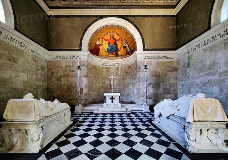 Charlottenburg Mausoleum with the marble sarcophagi of Queen Luise and Emperor Wilhelm I, Charlottenburg Palace, Berlin, Germany