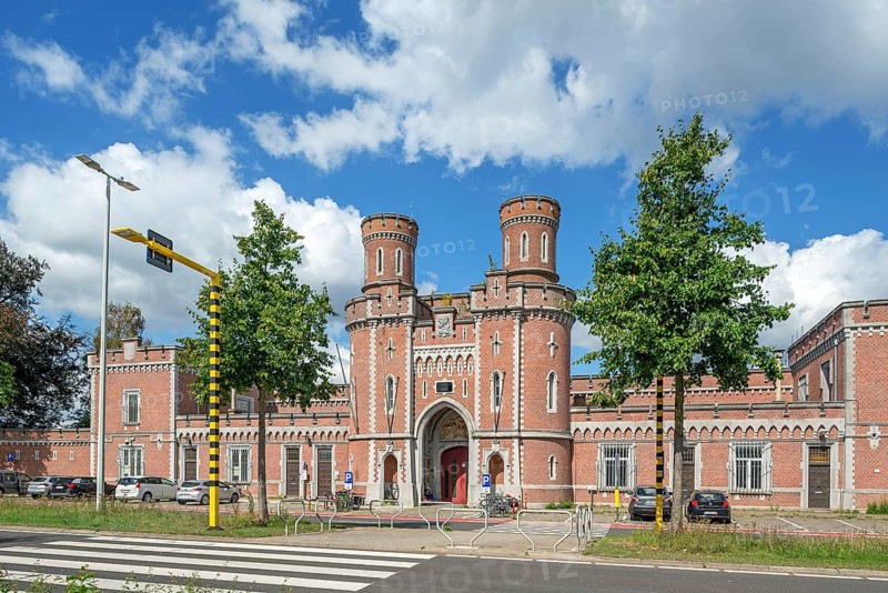 Centrale gevangenis van Leuven, 1860 central prison, penitentiary in the city Louvain in Neo-Tudor style, Flemish Brabant, Belgium