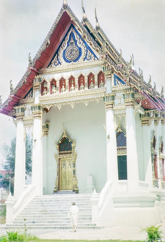 Wat Chetawan Thai Buddhist temple, Petaling District, Selangor, Malaya, Malaysia, south east Asia, built 1957 photographed in 1965