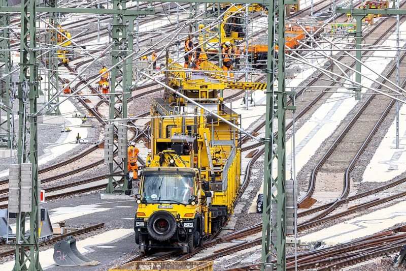 New Untertürkheim railway sidings. Train services are being reorganised as part of Stuttgart 21. Among other things, 33 sidings are being built. Stuttgart, Baden-Württemberg, Germany