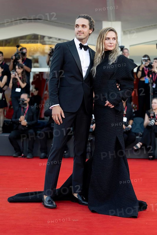 Venice, Italy - 2 September 2025: Rory St. Clair Gainer, Rebecca Ferguson during the Red Carpet of - A house of Dynamite - during the 82nd Venice International Film Festival
