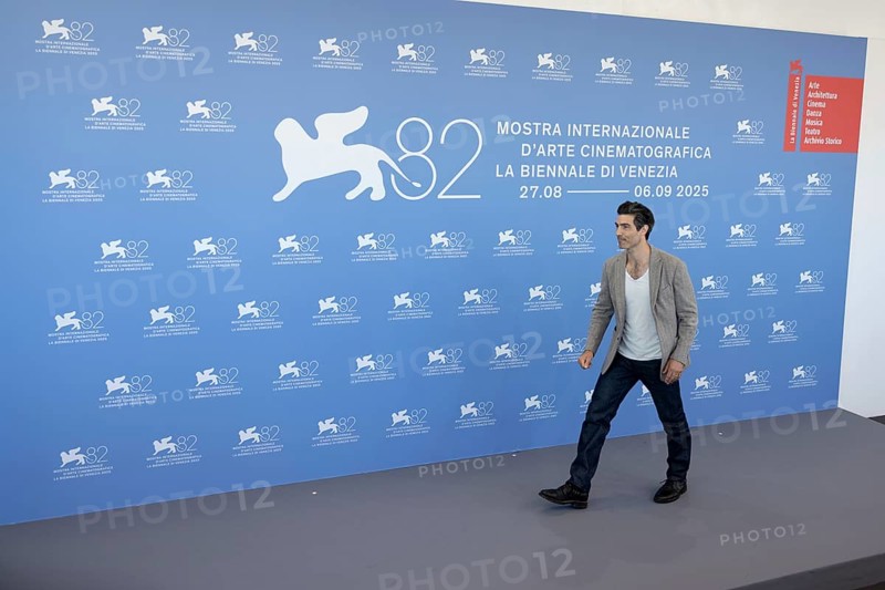 Venice, Italy - 3 September 2025: Louis Cancelmi during the Photo Call of - In the Hand of Dante - during the 82nd Venice International Film Festival