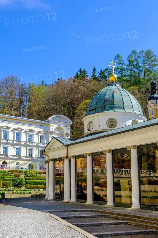 Promenade Hall, Spa Centre, Caroline Fountain, Colonnades, Mariánské Lázne, Mariánské Lázne, Czech Republic, Czech Republic