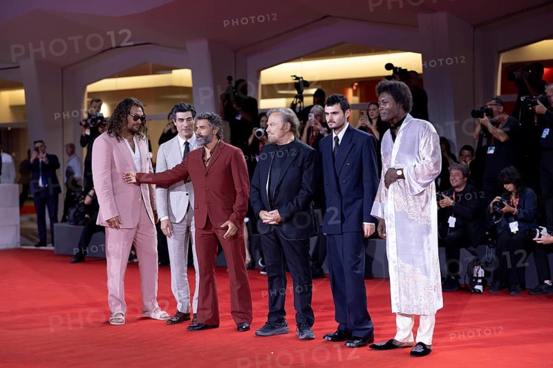 Venice, Italy - 3 September 2025: Jason Momoa, Louis Cancelmi, Oscar Isaac, Franco Nero and Duke Nicholson and Benjamin Clementine during the Red Carpet of - Cartier Glory To The Filmmaker Award 2025 and In the Hand of Dante - during the 82nd Venice International Film Festival