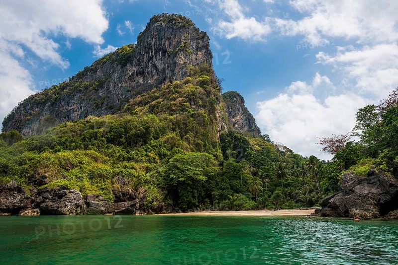 White sandy beach and coconut palms, Sabai Beach, Koh Mook, Trang Province, Southern Thailand, Andaman Sea, Thailand