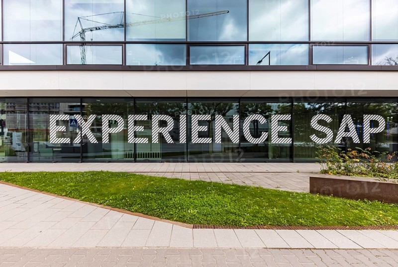 SAP new office building WDF 49. 700 workstations are available in the new office building. Logo and building of the software group SAP SE. Walldorf, Baden-Württemberg, Germany
