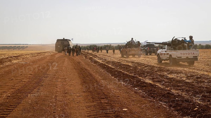 Vehicles and heavy weapons used by Syrian opposition fighters in combat against ISIS. Aleppo, Syria October 09, 2016, Aleppo, Syria