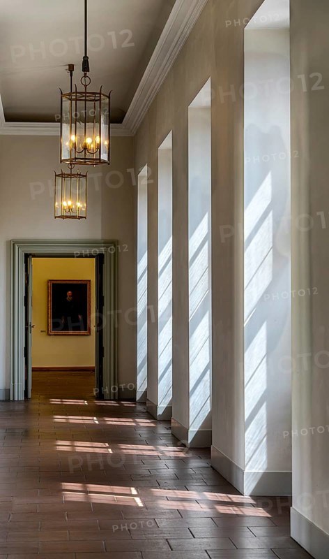 Interior design and exhibition rooms in the Würzburg Residence, imposing 18th century palace with frescoes, paintings and valuable works of art, Würzburg, Bavaria, Germany