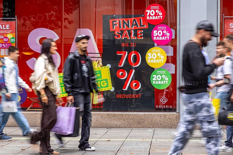 Galeria Karstadt Kaufhof with discounts and final sale. Shop of the department stores' group in Königstraße Stuttgart, Baden-Württemberg, Germany