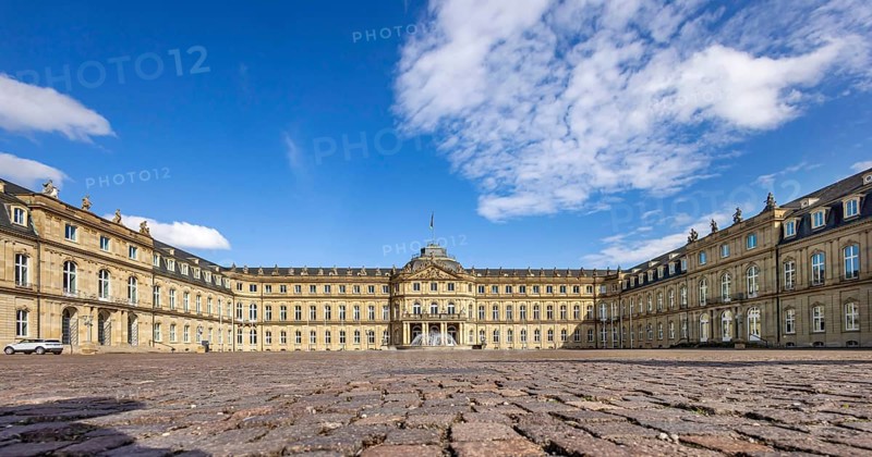 New Palace with Palace Square. Stuttgart, Baden-Württemberg, Germany