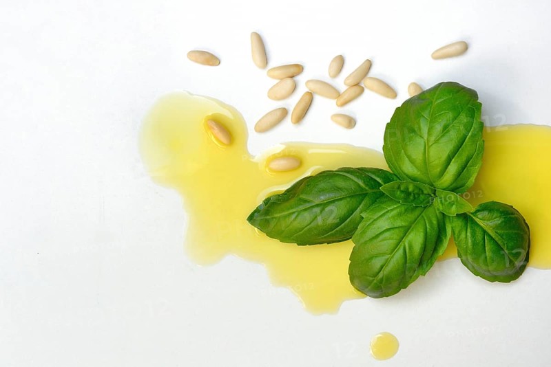 Ingredients for basil pesto, pesto alla genovese