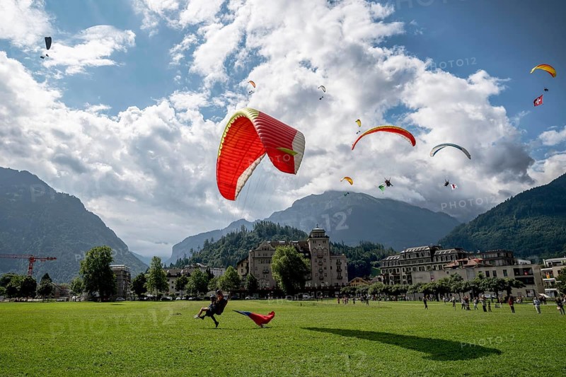 Paragliding tandem flight, Interlaken, Switzerland