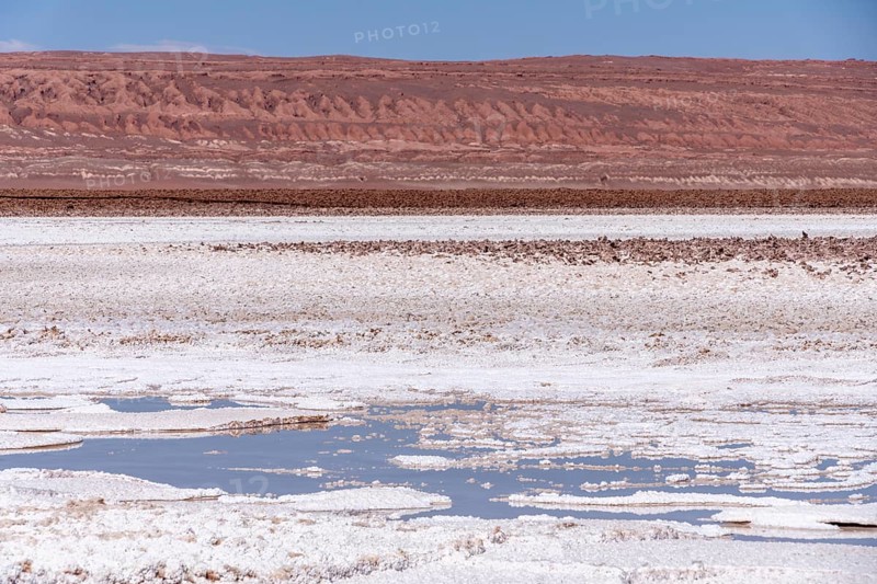 Coloured salt formations at the Lagunas Escondidas de Baltinache, Atacama Desert, Toconao, San Pedro de Atacama, Región de Antofagasta, Chile