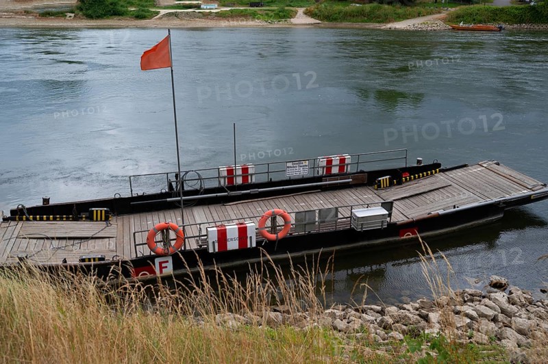 Historic Danube ferry at Weltenburg Monastery, Weltenburg a district of Kehlheim, Lower Bavaria, Germany