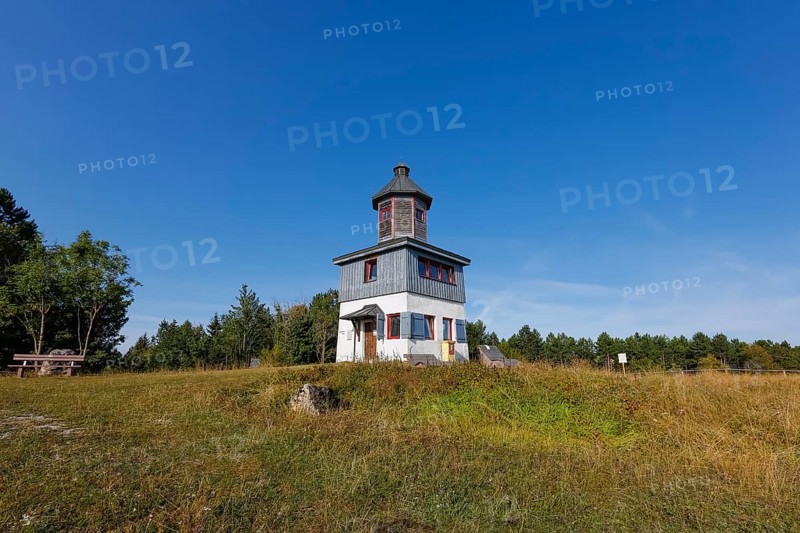 Sternenberg tower, observation tower formerly used for military purposes, observation tower on the former Böttingen military training area, Swabian Alb biosphere reserve, Baden-Württemberg, Germany