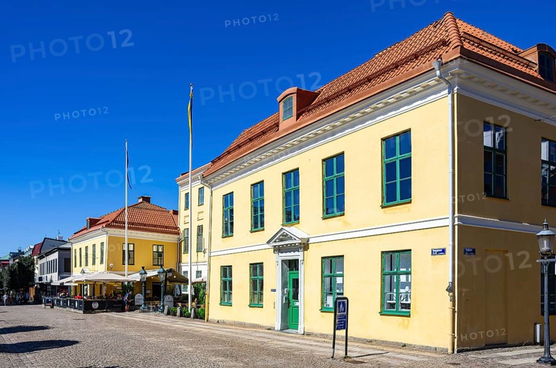 Historic town hall at Kungstorget (market square) in Uddevalla, Bohuslän, Västra Götalands län, Sweden, for editorial use only