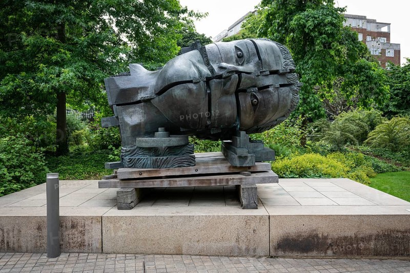 Sculpture The head of Invention by Eduardo Paolozzi, Design Museum London, Kensington, London, England, Great Britain