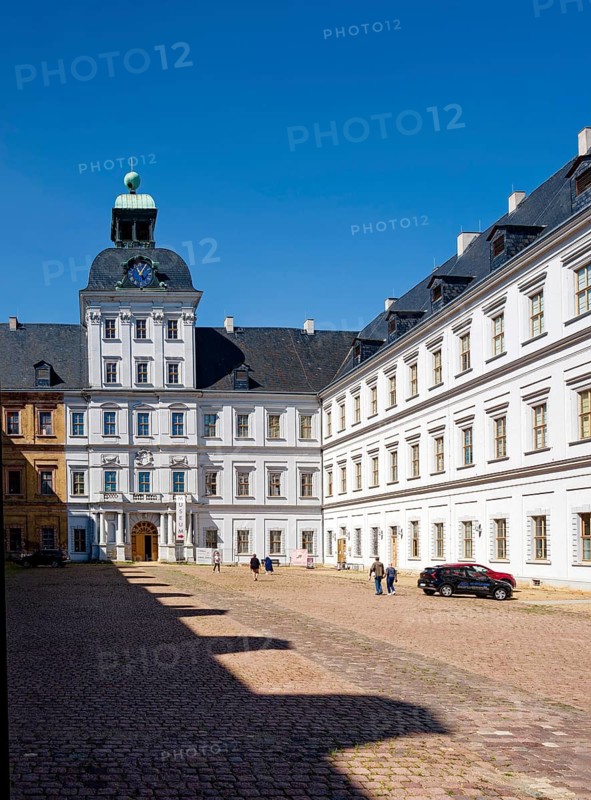 Court of Honour, Weißenfels baroque castle Neu-Augustusburg, baroque building, museum, Weißenfels, Saxony-Anhalt, Germany