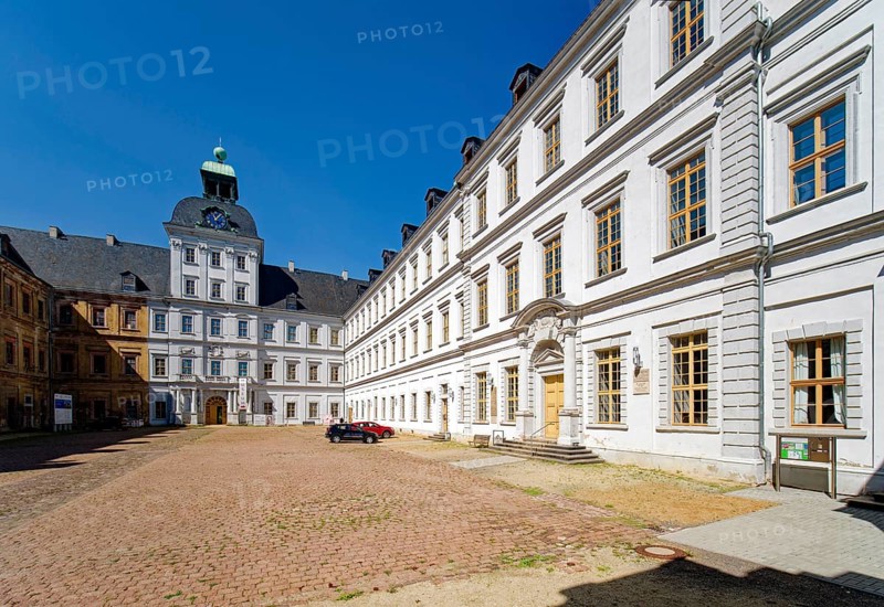 Court of Honour, Weißenfels baroque castle Neu-Augustusburg, baroque building, museum, Weißenfels, Saxony-Anhalt, Germany