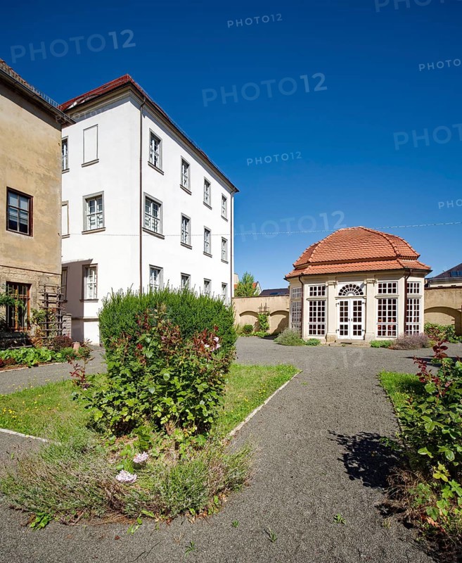 Novalis Memorial, residence and death house of Friedrich von Hardenberg, called Novalis, museum, courtyard side, Weißenfels, Saxony-Anhalt, Germany