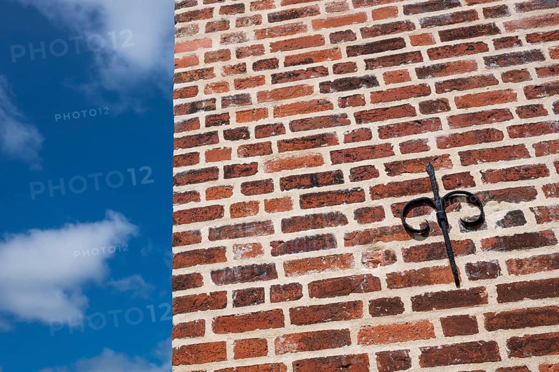 Brick wall detail, 14th century church, Old Town, Ringkøbing, Ringkøbing Fjord, Denmark