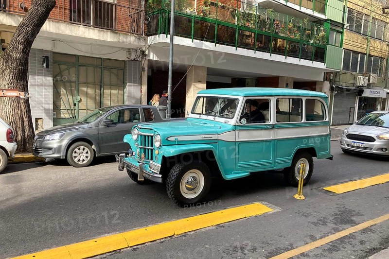 Very well maintained vintage Willys Jeep Station Wagon from IKA (Industrias Kaiser Argentina), seen in Buenos Aires, Argentina