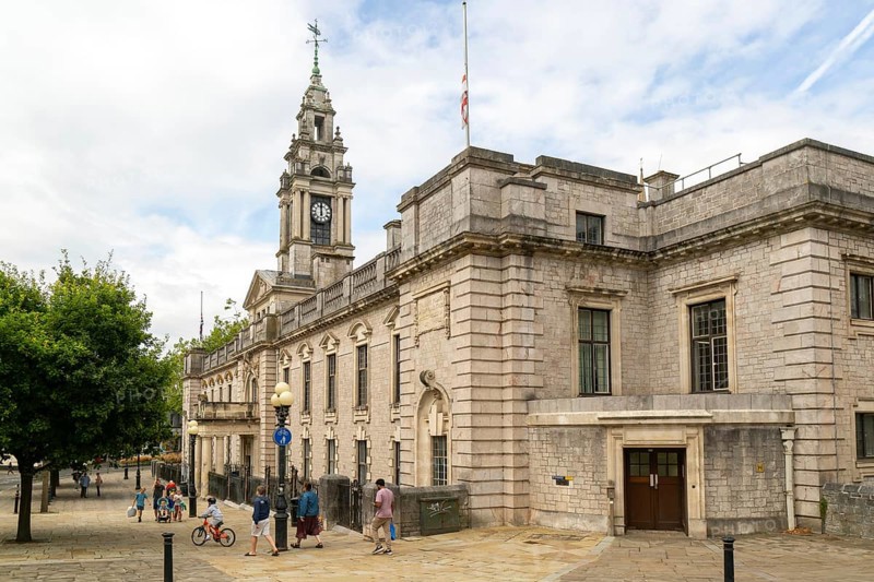 Historic Old Town Hall building, Torquay, Devon, England, UK, built 1851-1852