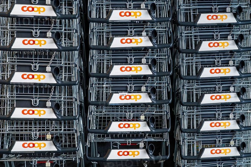Coop shopping trolley, Interlaken, Bern, Switzerland