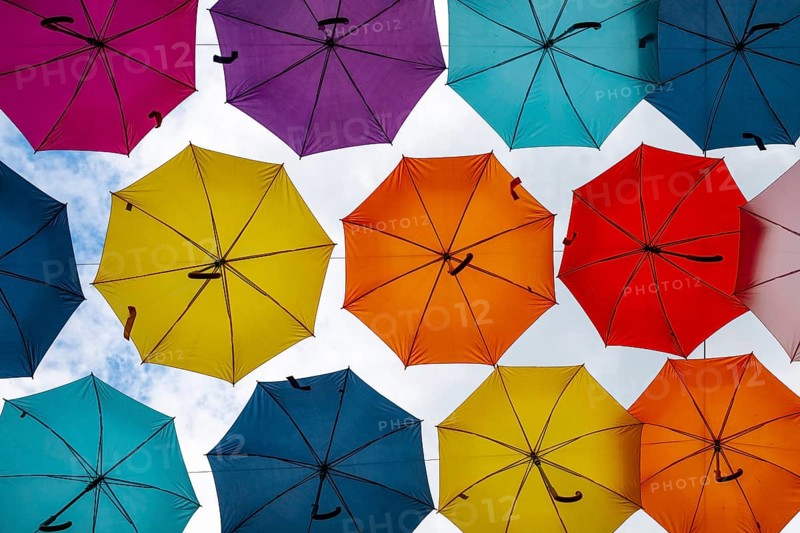 Coloured umbrellas, Interlaken, Bern, Switzerland