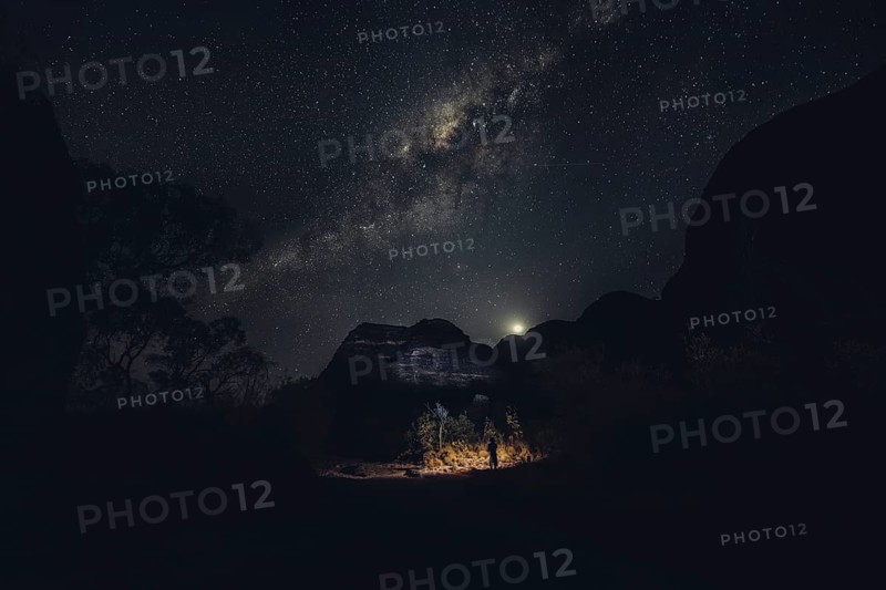 Starry sky with the Milky Way over the Bungle Bungles in Australia in the Outback, Australia