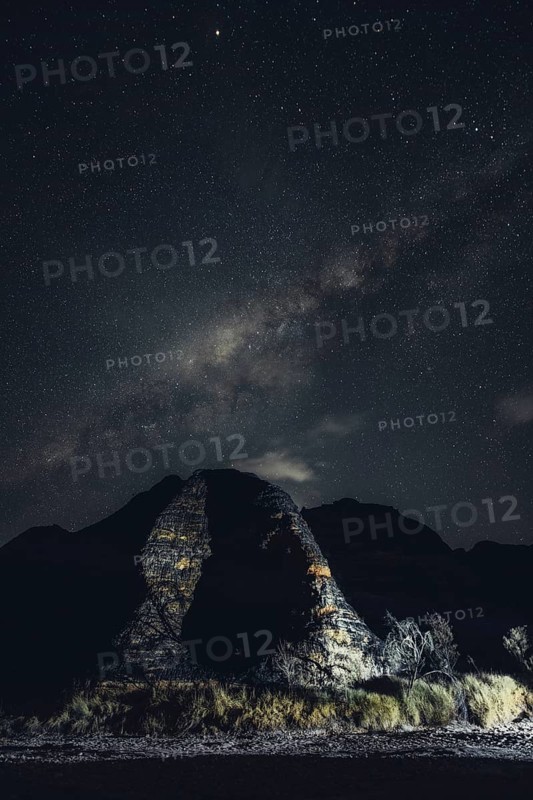 Starry sky with the Milky Way over the Bungle Bungles in Australia in the Outback, Australia