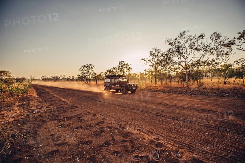 Outback Australia Land Rover Dust Cloud, Australia